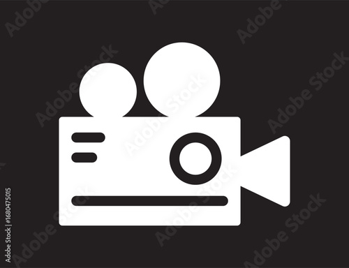 Film strip icon vector illustration for cinema movie production and video editing project.This vector illustration features a minimalist film strip icon, perfect for media, video production, and cinem