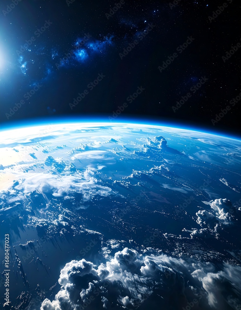 Fototapeta premium Earth from space, sunrise view