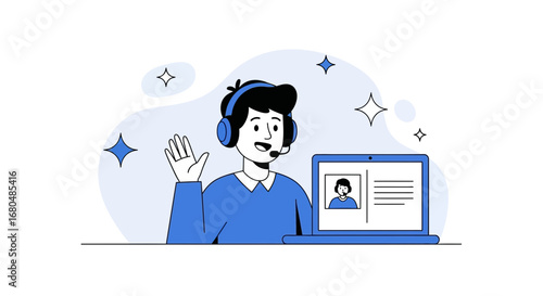 Friendly Customer Service Representative Offering Assistance Via Video Chat