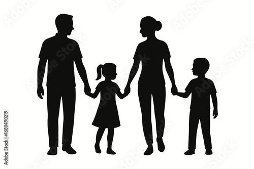 family silhouette vector