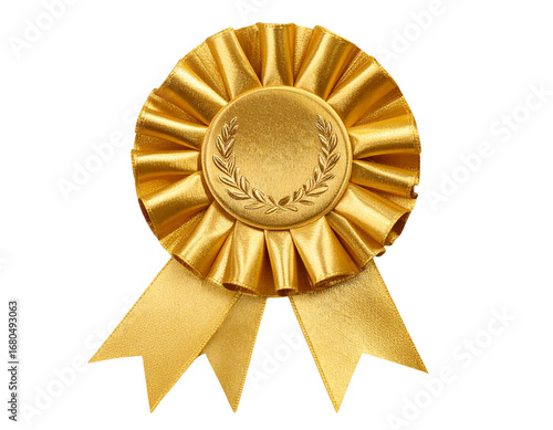 gold medal with ribbon