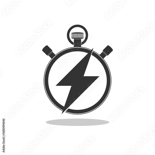 Timer and flash icon with shadow