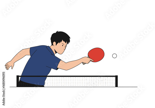 A person is playing ping pong