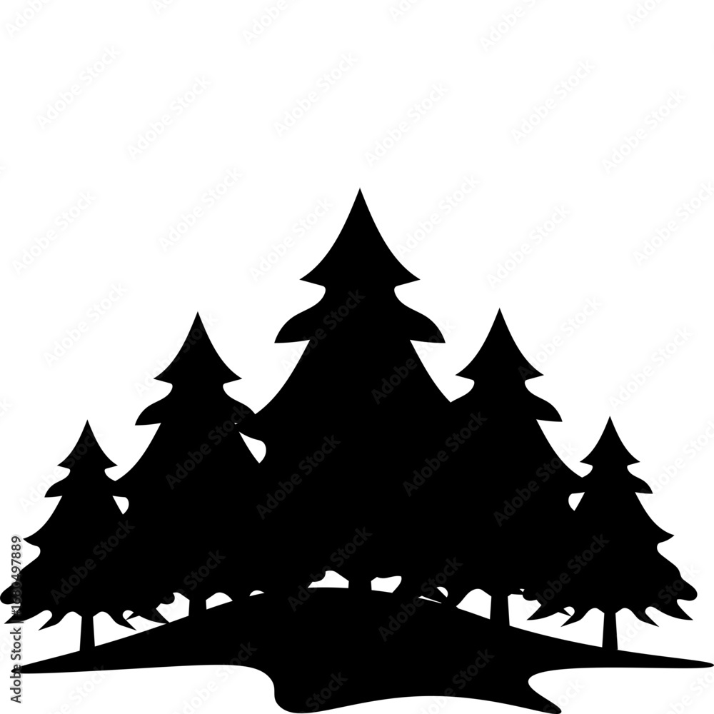Obraz premium Pine Tree Silhouette 