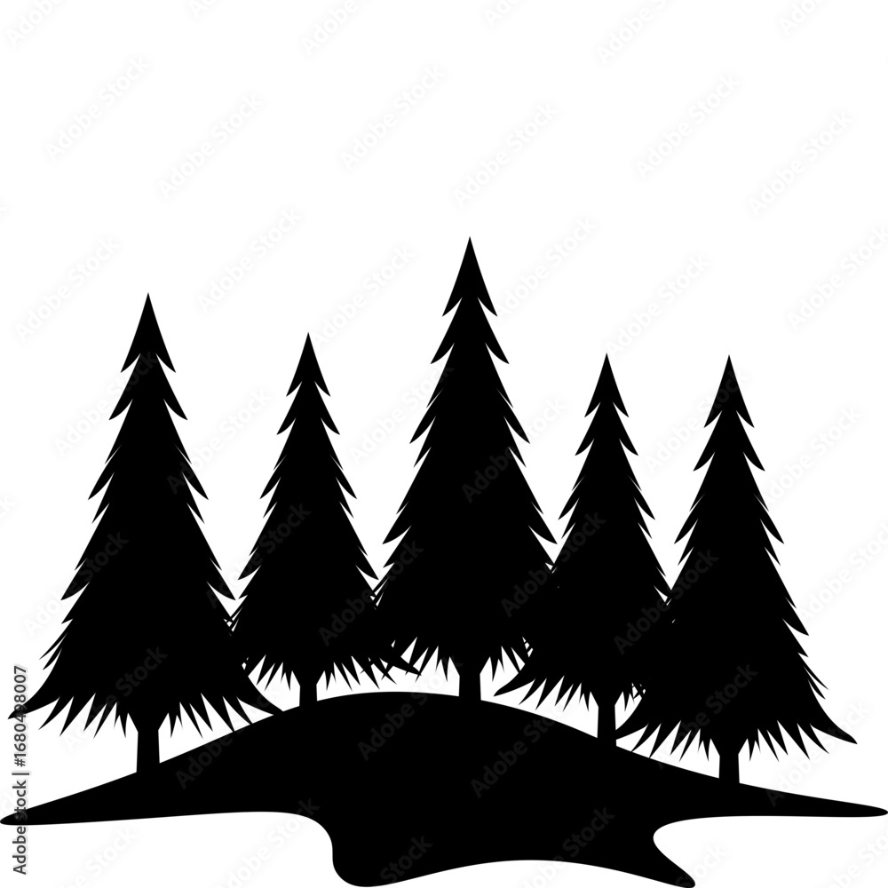 Obraz premium Pine Tree Silhouette 