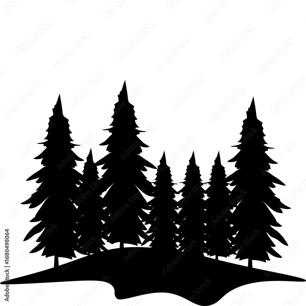 Obraz premium Pine Tree Silhouette 
