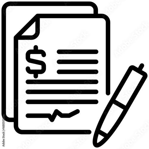 contract icon isolated on white background. vector illustration icon for analyis and market share