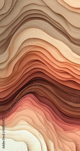 Abstract layered, wavy, earthy tones
