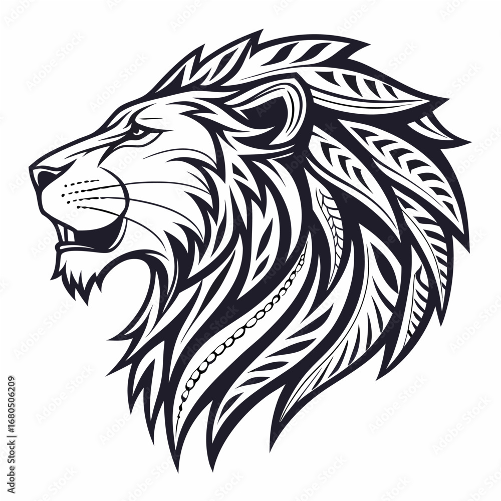Obraz premium lion head tattoo