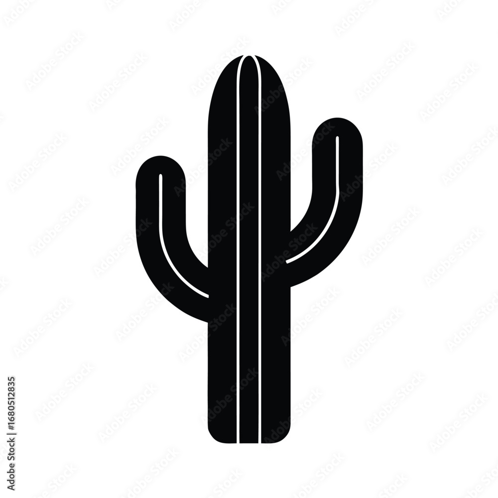 Obraz premium Desert Cactus Icon Vector Illustration