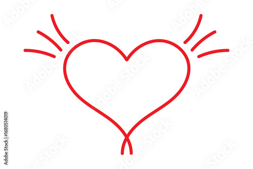 Hand drawn heart symbol illustration. Hand drawn love symbol. Heart line art doodle drawing on transparent png