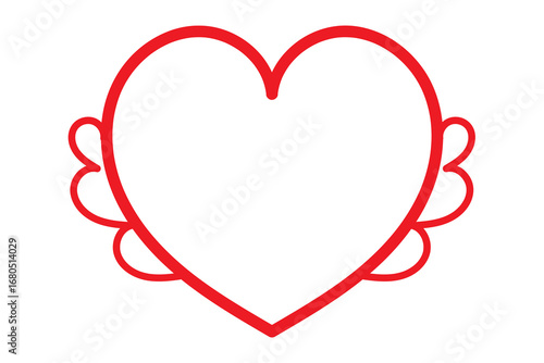 Hand drawn heart symbol illustration. Hand drawn love symbol. Heart line art doodle drawing on transparent png