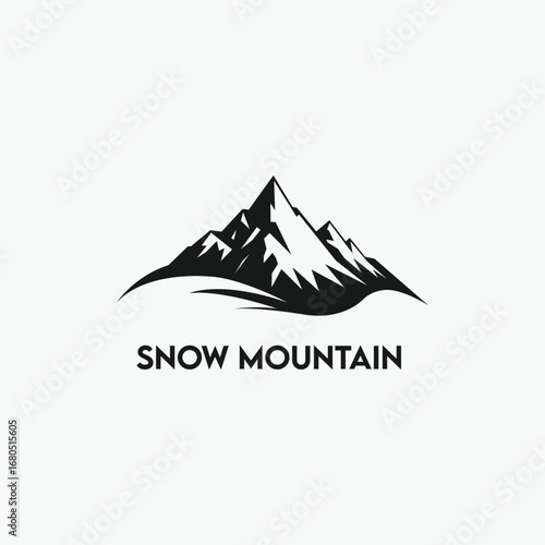 Mountain icon Logo Template Vector illustration design. snow mountain.