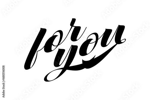 for you - 手書きの筆記体で書いたような、for you（あなたへ）のレタリング（カリグラフィー）によるロゴマーク
