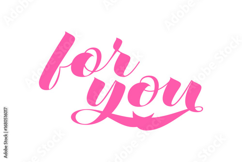 for you - 手書きの筆記体で書いたような、for you（あなたへ）のレタリング（カリグラフィー）によるロゴマーク
