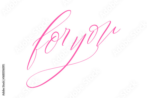 for you - 手書きの筆記体で書いたような、for you（あなたへ）のレタリング（カリグラフィー）によるロゴマーク
