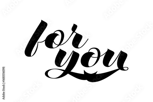 for you - 手書きの筆記体で書いたような、for you（あなたへ）のレタリング（カリグラフィー）によるロゴマーク
