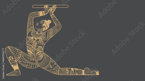 Hanuman Vector Illustration A Detailed Digital Artwork Depicting the Hindu God in a Dynamic Pose, Perfect for Design Projects