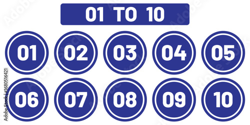 Set of numbers . Number circles set1 to 10 . Set of Round 1-10 numbers icon. eps 10