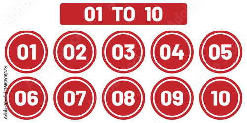 Set of numbers . Number circles set1 to 10 . Set of Round 1-10 numbers icon. eps 10