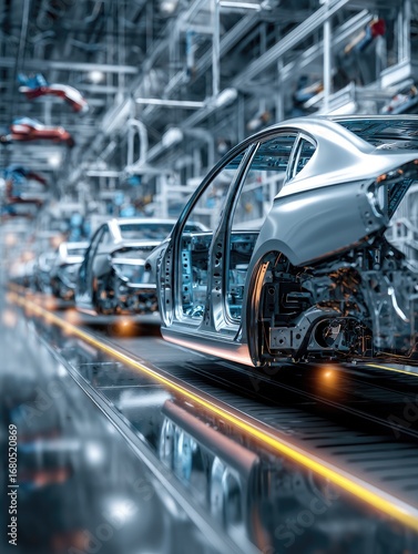 Wallpaper Mural Cars on an automated assembly line (1) Torontodigital.ca