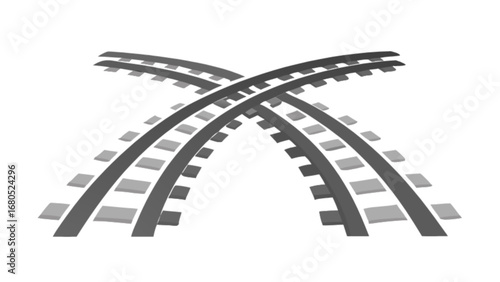 Railroad tracks crossing vector illustration for train transportation and railway design concepts usage