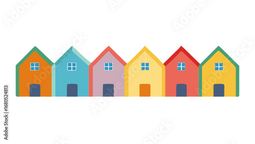 Colorful houses vector illustration for real estate property market and home design and architecture concept