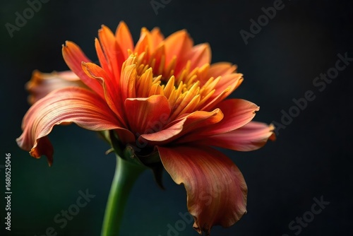 A close-up shot of a wilted flower, its petals drooping and brown, symbolizing the finality of death and irreparable harm , mortality, bloom
