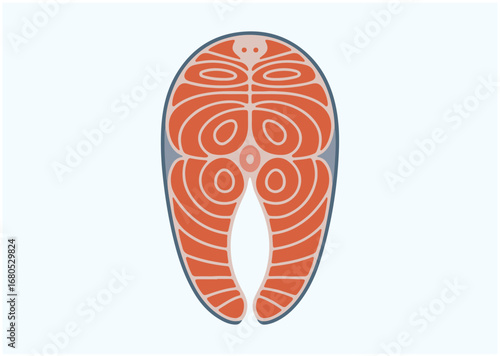 Slice of fresh salmon icon, Slice of fresh salmon vector