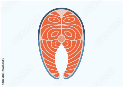 Slice of fresh salmon icon, Slice of fresh salmon vector