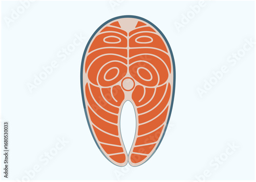 Slice of fresh salmon icon, Slice of fresh salmon vector