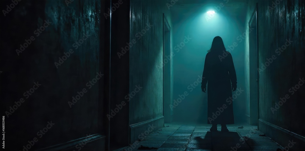 custom made wallpaper toronto digitalA shadowy figure lurks in a darkened room, a chilling scream echoing in the silence A haunting image perfect for horror, thriller, or suspense projects , panic, dark, nightmare