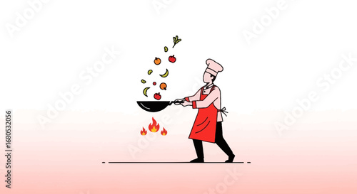 Culinary Artisan Crafting Gourmet Dish With Animated Presentation For Advertising Purposes