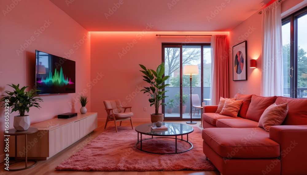 Fototapeta premium Vivid Coral Smart Home Automation