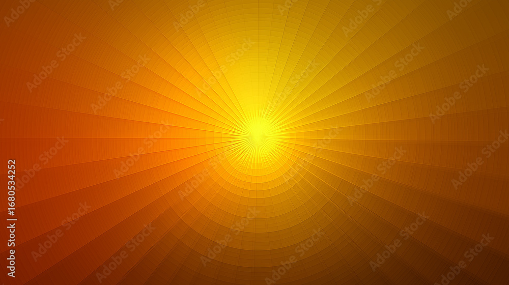 Obraz premium Abstract Radial Gradient Background with Central Light Source Diffusing Warm Yellows to Oranges