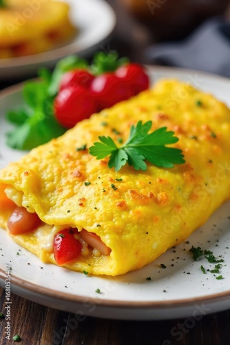 Wallpaper Mural A delicious, fluffy omelet, ready to enjoy immediately Perfect for a quick and healthy breakfast or brunch on-the-go No cooking required, just open and savor!, takeaway, savory Torontodigital.ca