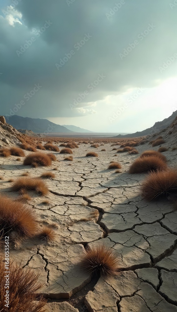 custom made wallpaper toronto digitalA desolate, windswept landscape stretches to a bleak horizon under a grey sky; cracked earth, withered vegetation, and a sense of utter emptiness prevail , grey sky, dry land, empty