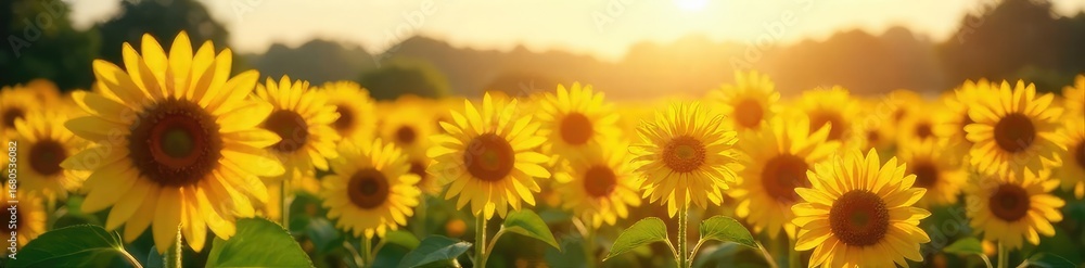 custom made wallpaper toronto digitalA field of sunflowers glistening under the sun, their petals catching the light like tiny sparkling gems A breathtaking display of nature's brilliance , field, sunshine