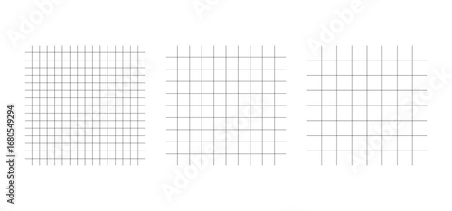 Set of square grid background with empty space. school math sheet. notebook pattern. square graph paper. architectural graph paper. vector illustration