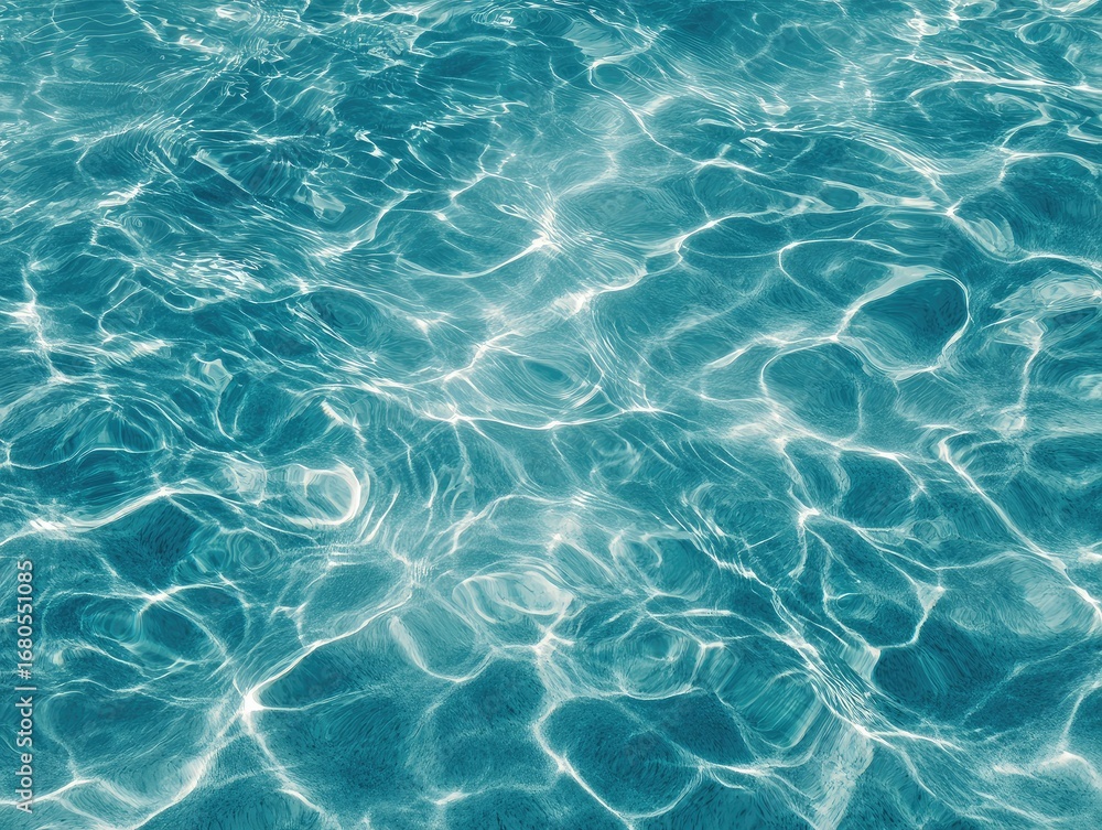 Obraz premium Rippled turquoise water surface, sunlight reflections