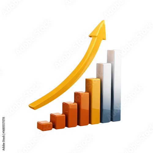 Upward trend chart with arrow showing business growth and financial success transparent background Free Download Upward trend chart with arrow showing business growth and financial success transparent background - GFXLoad