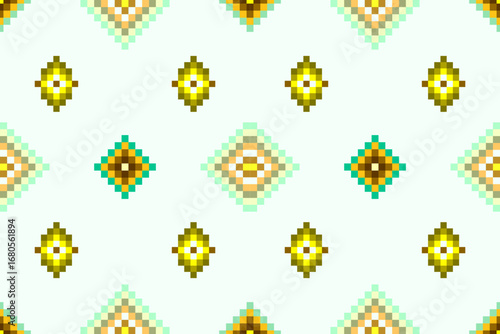 Ethnic geometric oriental traditional Aztec Boho seamless pattern. Native decorative elements tribal geometry design for fabric, clothing, embroidery, ornament, wallpaper, texture, textile