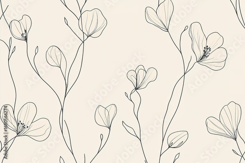 A geometric-inspired abstract floral vector background, blending crisp lines with organic flower shapes in a harmonious, modern design