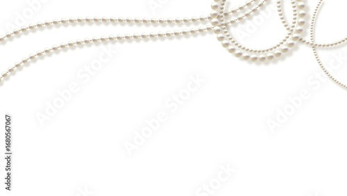 pearl necklace on white background