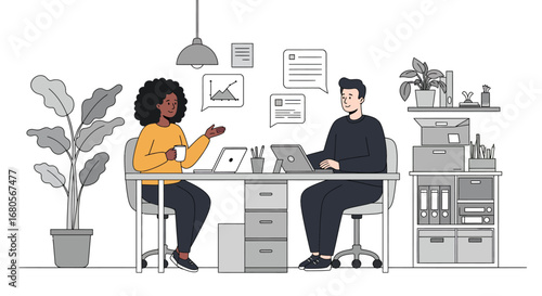 Creative team working in coworking space