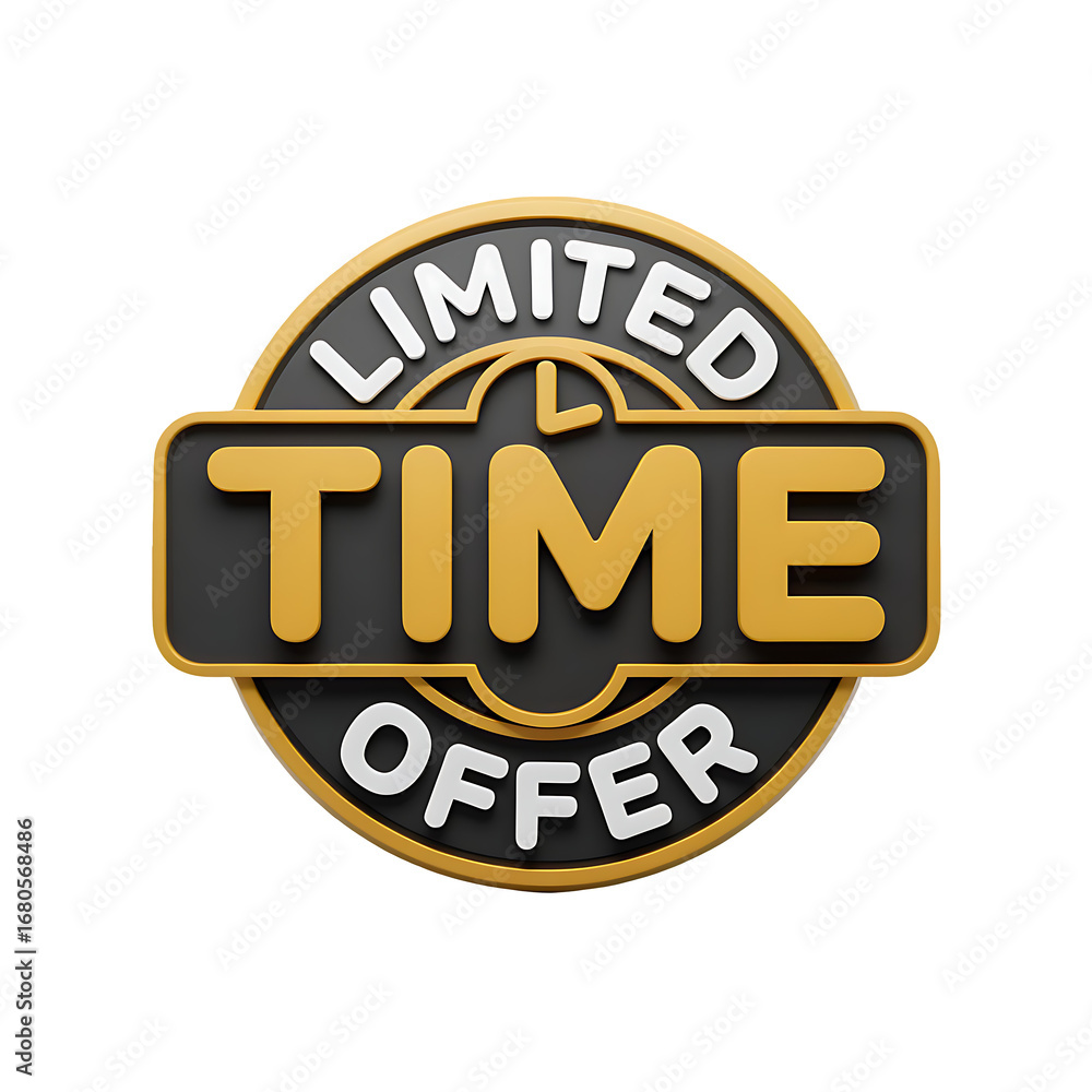 Obraz premium Limited Time Offer 3D Badge Icon
