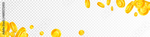 European Union Euro coins falling. Scattered gold