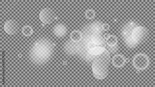 Bokeh circles on transparent background