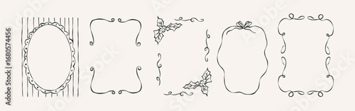 Whimsical doodle frames and borders collection