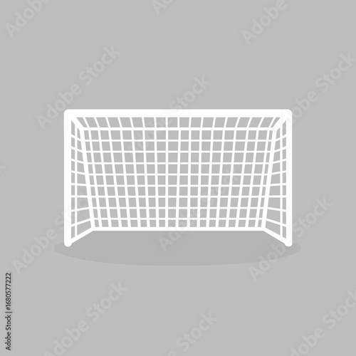 Football,soccer,goalpost illustration with white net on gray background sports equipment design for match training stadium playground competition and athletic game concept graphic template